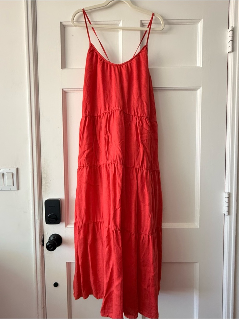 Left on Friday 100% Linen Sunday Dress in Flame